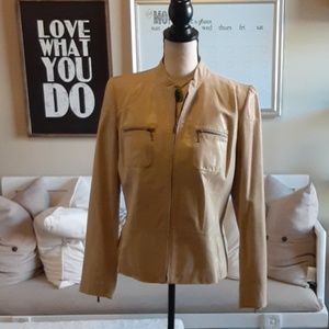 Alfini  Tan Leather Jacket  (L) NWOT